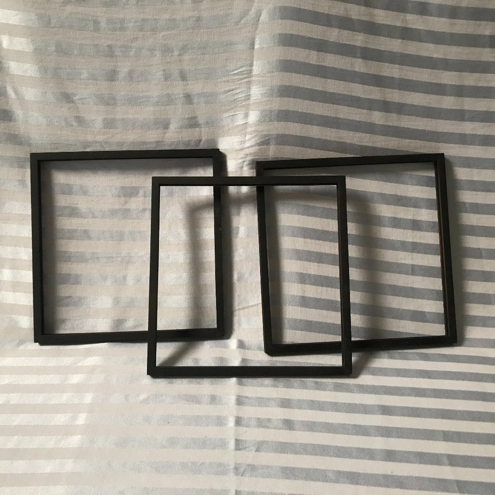 3x Wooden Frames for Records/Albums